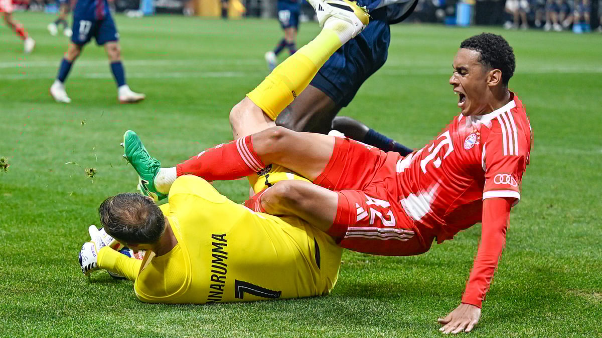 Jamal Musiala was injured by a challenge from Gianluigi Donnarumma.