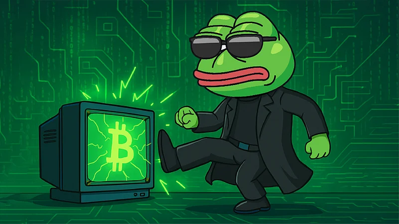 Neo Pepe Frog kicking the T.V