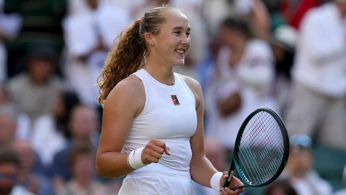 Mirra Andreeva at Wimbledon 2025. 