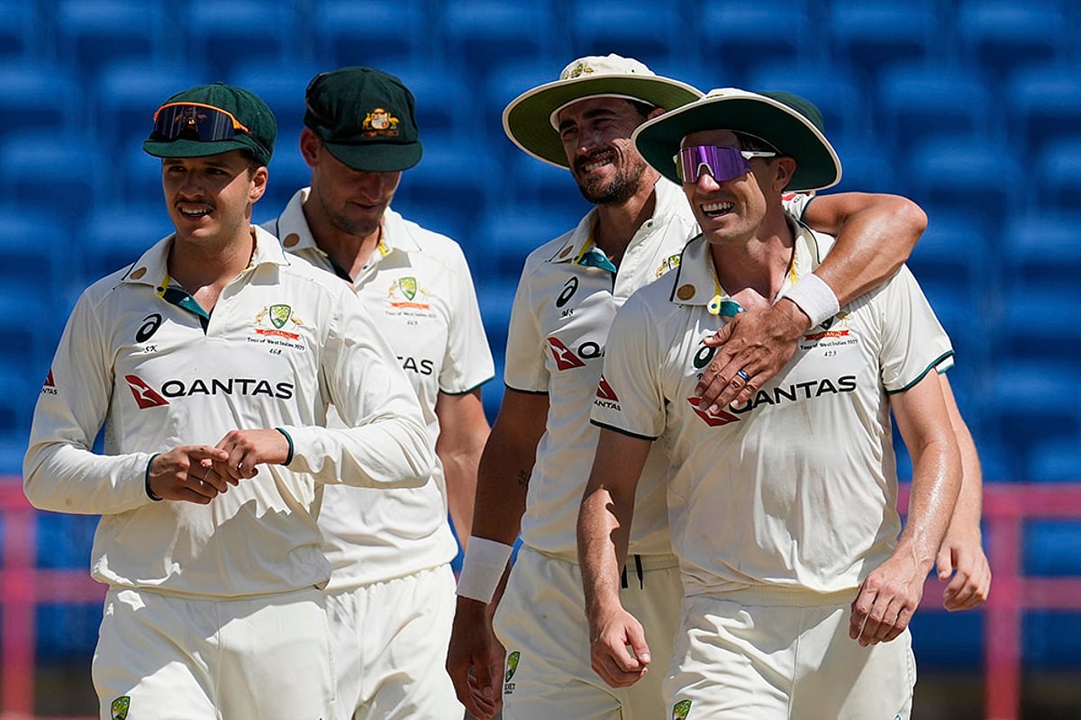 Australia's Tour of West Indies; WI Vs AUS 2nd Test Cricket match Day 4 photos_Mitchell Starc