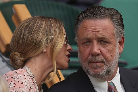 Wimbledon Tennis 2025: Actor Russell Crowe and Britney Theriot
