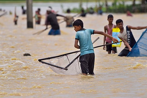 Rainfall in Assam's Hojai
