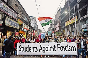 Photo: Getty Images : Joining Hands: Students, activists, actors and singers participated against the Citizenship Amendment Act in Kolkata in 2020