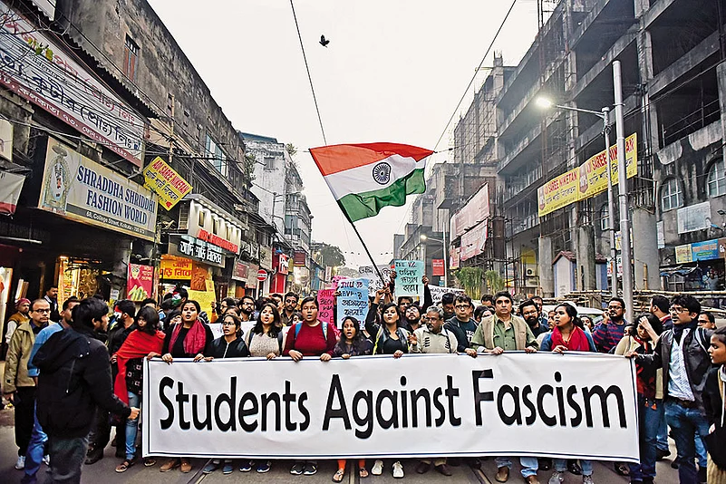 Students, activists, actors and singers participated against the Citizenship Amendment Act in Kolkat