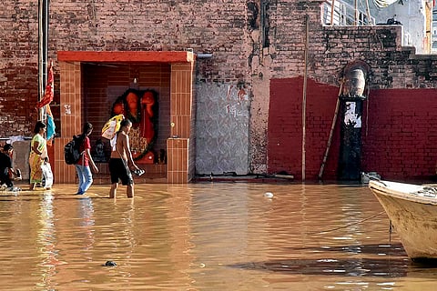 Rise in water level of Ganga river