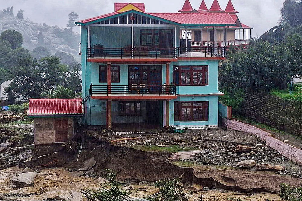 | Photo: PTI : Cloudbursts and flash floods in Mandi's Thunag