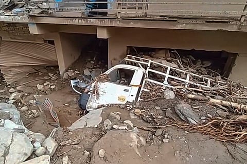 Damaged area in Mandi's Thunag