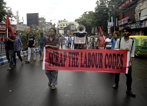 Bharat Bandh: Protests against new labour codes by BJP-led Centre