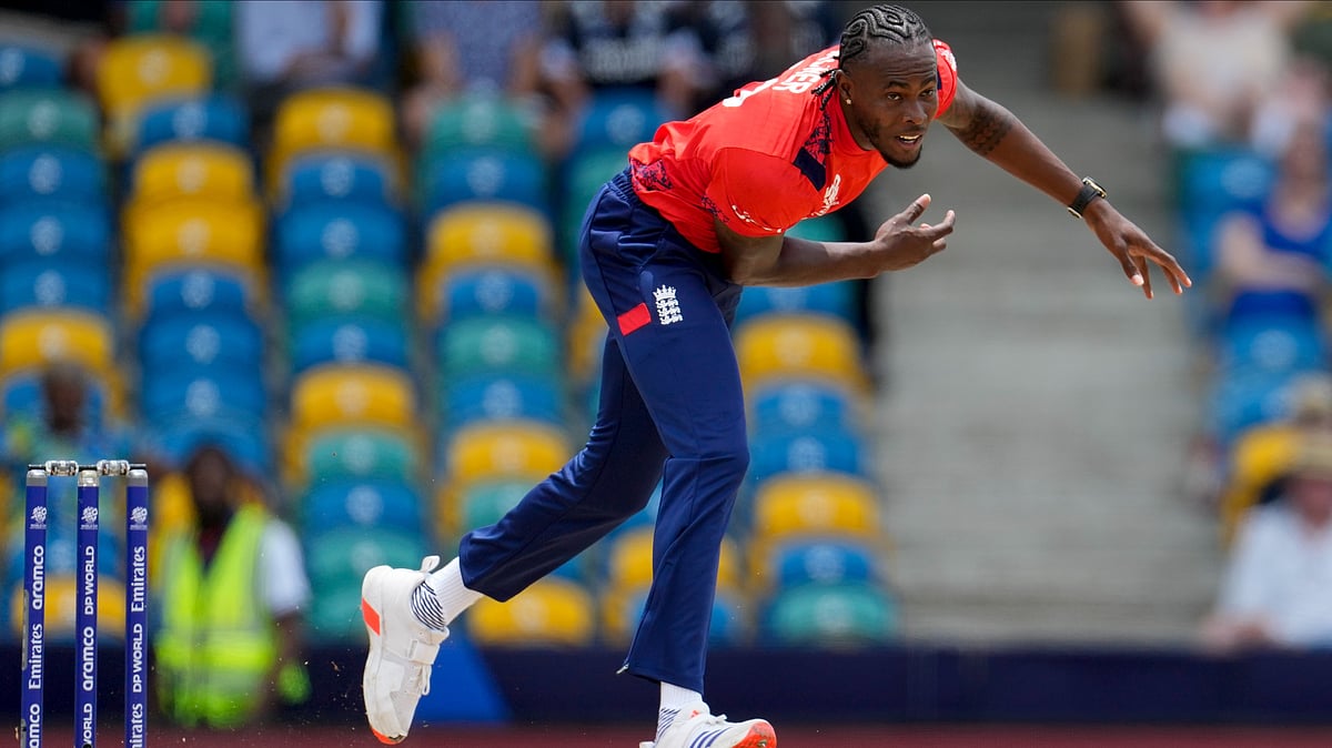 | Photo: AP/Ricardo Mazalan : India vs England, 3rd Test: File photo of England's Jofra Archer bowling against Scotland during an ICC Men's T20 World Cup cricket match at Kensington Oval in Bridgetown, Barbados, Tuesday, June 4, 2024.