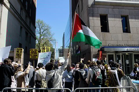 Student Protest Outside Columbia University