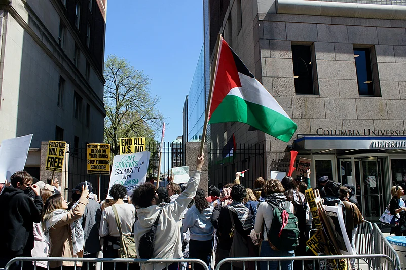 Student Protest Outside Columbia University