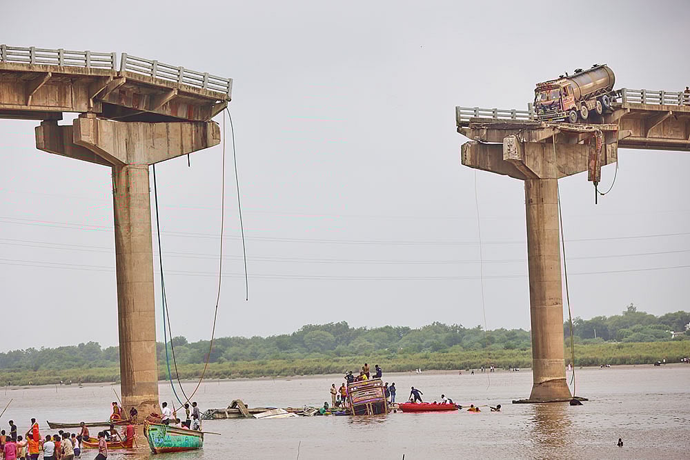 | Photo: AP : Vadodara Gambhira Bridge Collapse