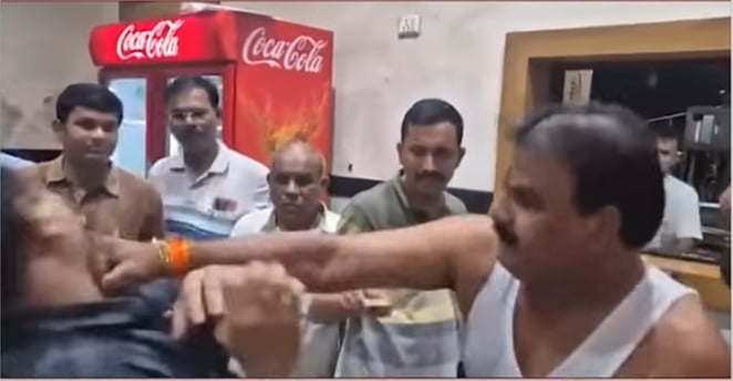 Video of Shiv Sena MLA Sanjay Gaikwad punching a canteen worker over subpar food quality has gone viral - Youtube ScreenGrab