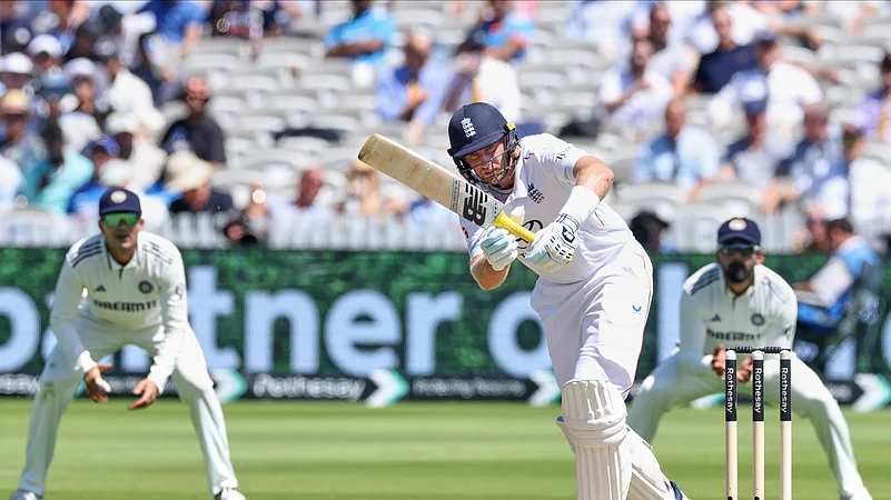 Englands Joe Root plays a shot during the third cricket test. AP