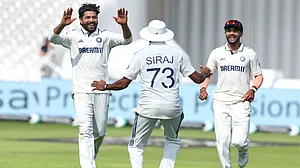 | Photo: AP/Richard Pelham : India Vs England 3rd Test: Indian players celebrate the dismissal of England's Ollie Pope