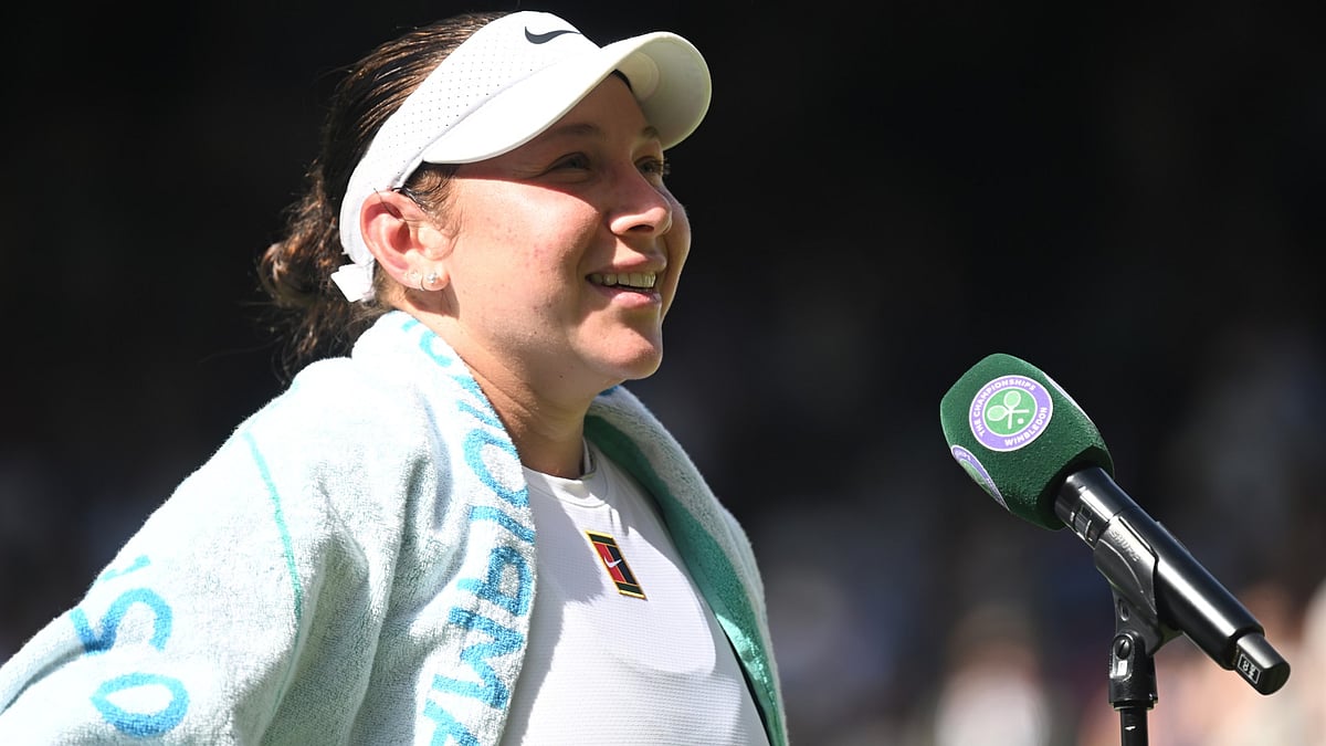 File : Amanda Anisimova speaks after securing her win against Aryna Sabalenka in the WTA Wimbledon 2025 semi-final.