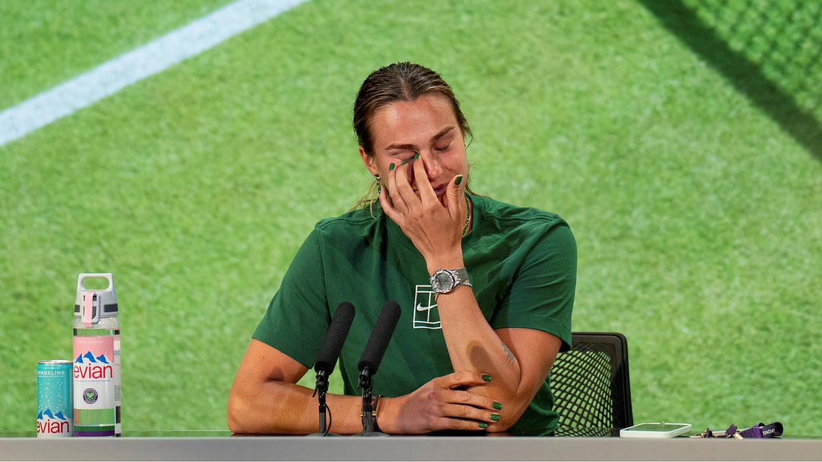 Aryna Sabalenka cut an emotional figure at her post-match press conference