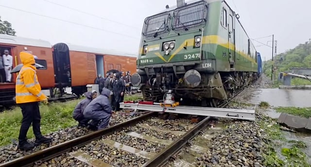 Goods Train Derailed In Jammu's Kathua Due To Heavy Rain 