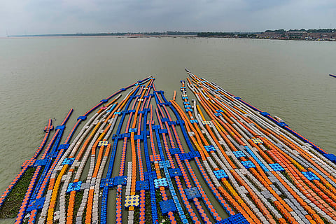 Increase in water level at Sangam