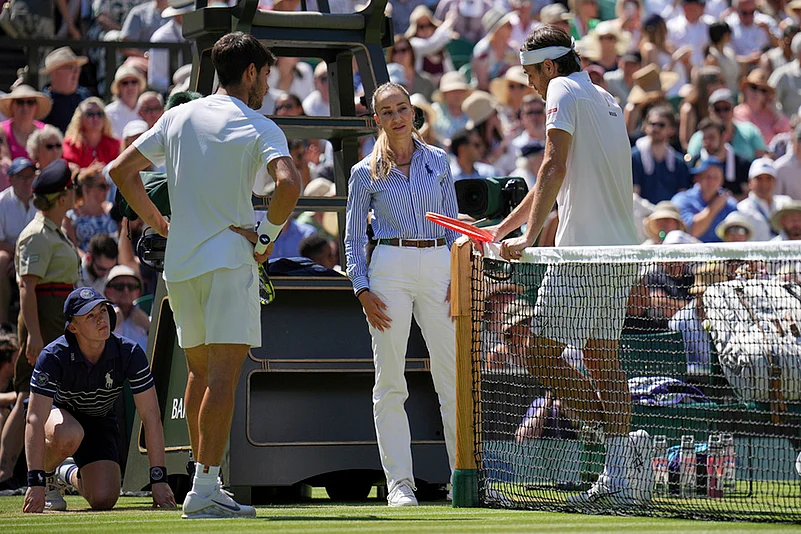 Wimbledon Tennis 2025 mens semifinal match Carlos Alcaraz Vs Taylor Fritz_ Marijana Veljovic