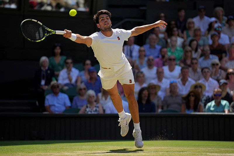 Wimbledon Tennis 2025 mens semifinal match Carlos Alcaraz Vs Taylor Fritz_ 6