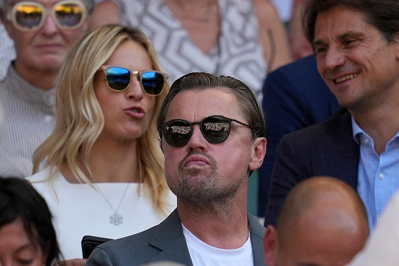 Wimbledon Tennis 2025 mens semifinal match Carlos Alcaraz Vs Taylor Fritz_ Leonardo DiCaprio