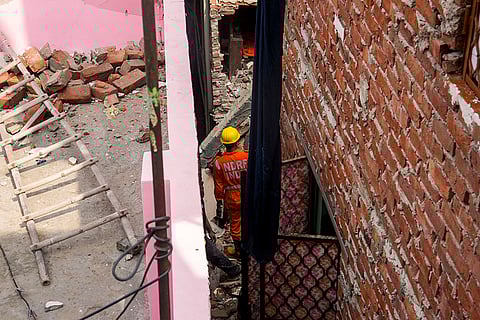 8 injured in 4-storey building collapse in Delhi