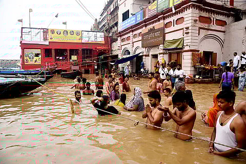 Rise in water level of Ganga river in Varanasi