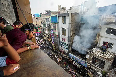 Fire breaks out at commercial building in Delhi's Sadar Bazaar