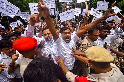 Protest against eviction drives in Assam