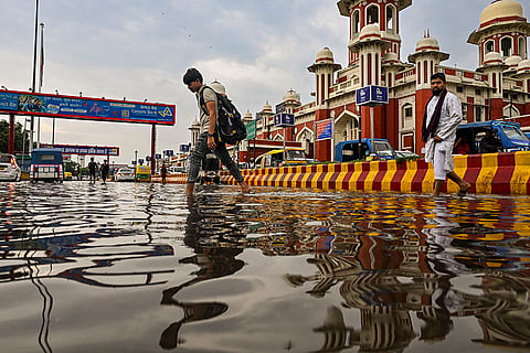 Weather: Waterlogging after rain in Lucknow