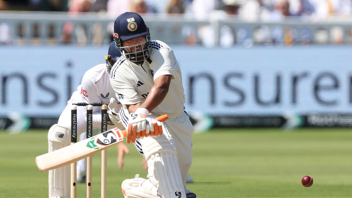 Indias Rishabh Pant plays a shot during the third cricket test. AP