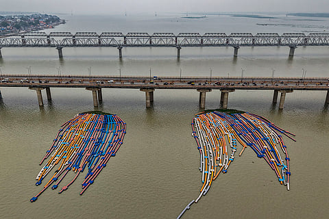 Increase in water level at Sangam