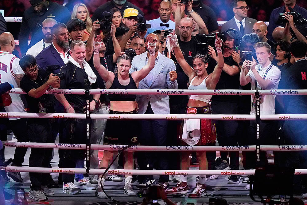 | Photo: AP/Frank Franklin II : Serrano Taylor Boxing