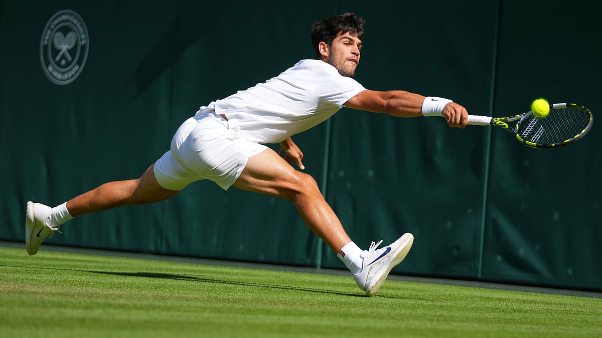 AP : Carlos Alcaraz vs Jannik Sinner Live Score, Wimbledon 2025 Final: The Spaniard is the two-time defending champion.