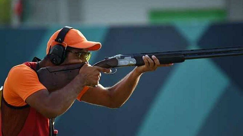 Photo: X | Suresh Prabhu : Indian trap shooter Lakshay Sheoran.