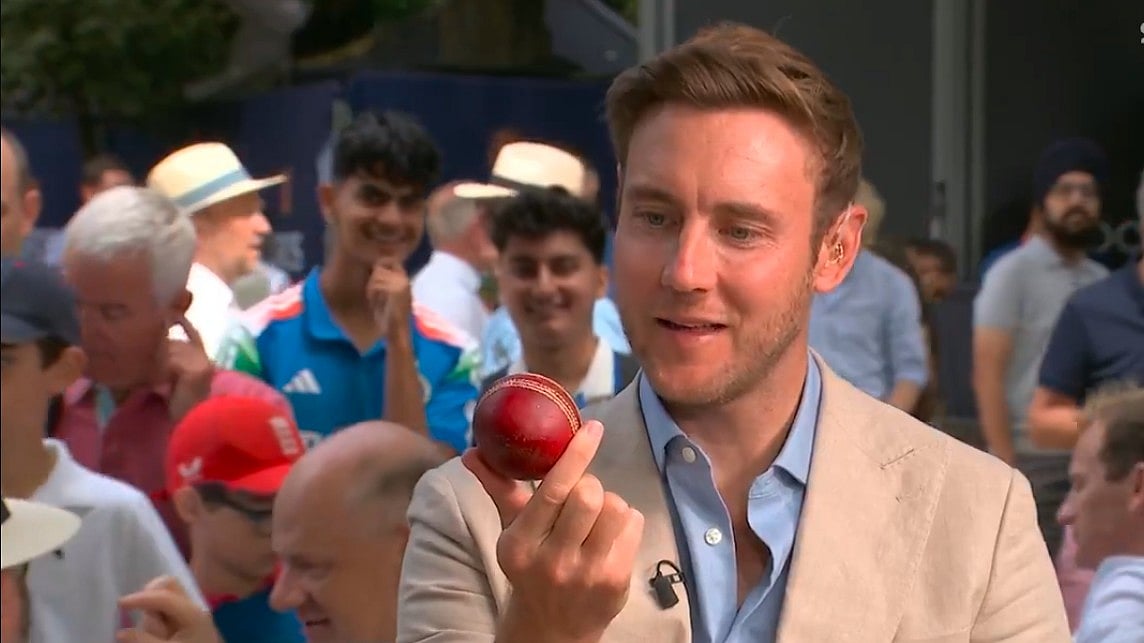 X/skysportscricket : Stuart Broad during the pre-match show at Sky Sports