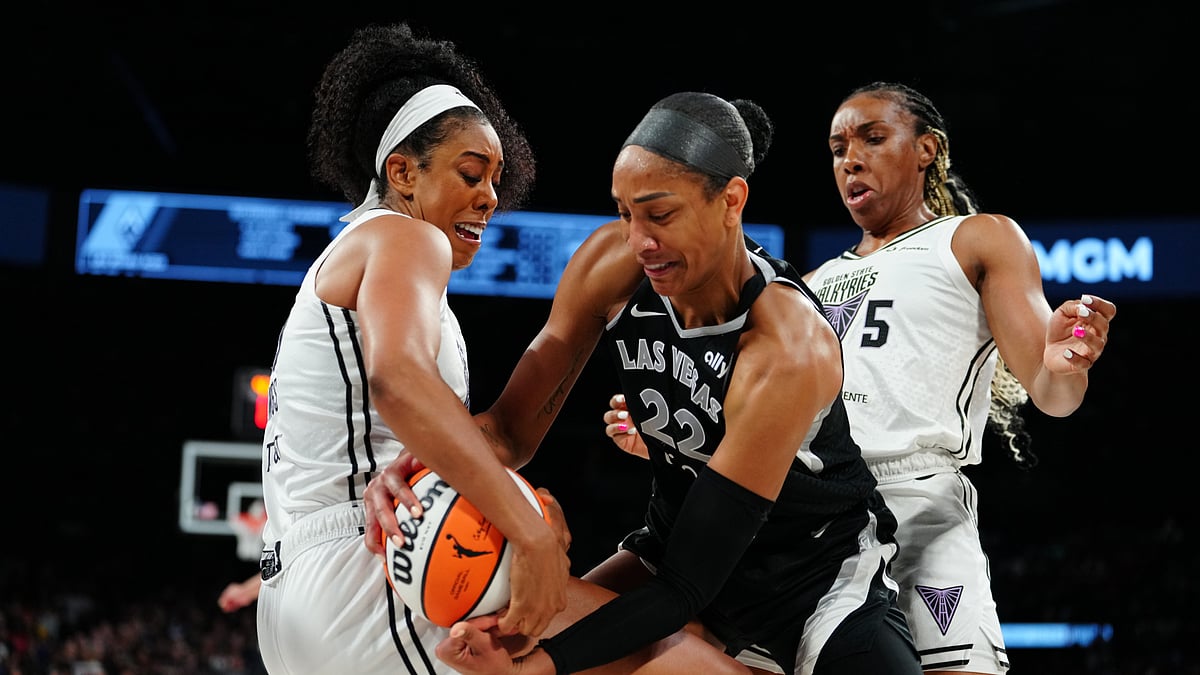 A'ja Wilson in action against the Golden State Valkyries - null