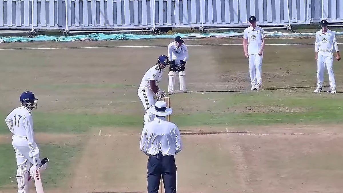 Photo: ECB YouTube screengrab : India U19 vs England U19 Live Score, 1st Youth Test Day 3: Vaibhav Suryavanshi bats in Beckenham.