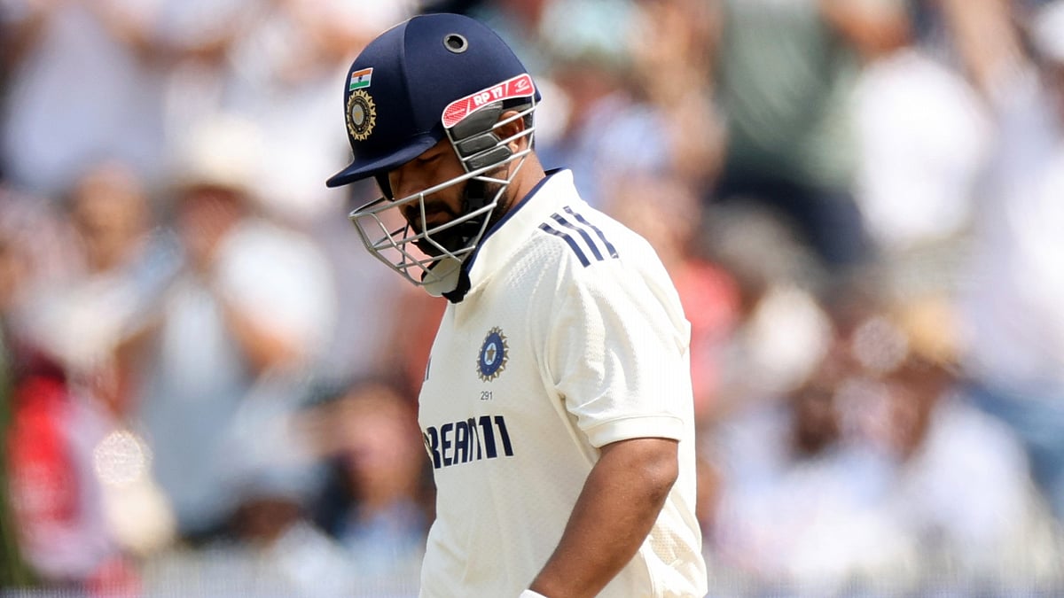 | Photo: AP/Richard Pelham : India vs England 3rd Test: India's Rishabh Pant walks off the field after losing his wicket during the fifth day of the third cricket test match between England and India at Lord's cricket ground in London, Monday, July 14, 2025. 