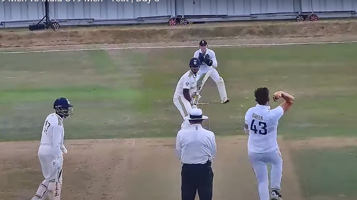 ECB YouTube screengrab : India U19 vs England U19, 1st Youth Test Day 3: Vaibhav Suryavanshi bats in Beckenham.
