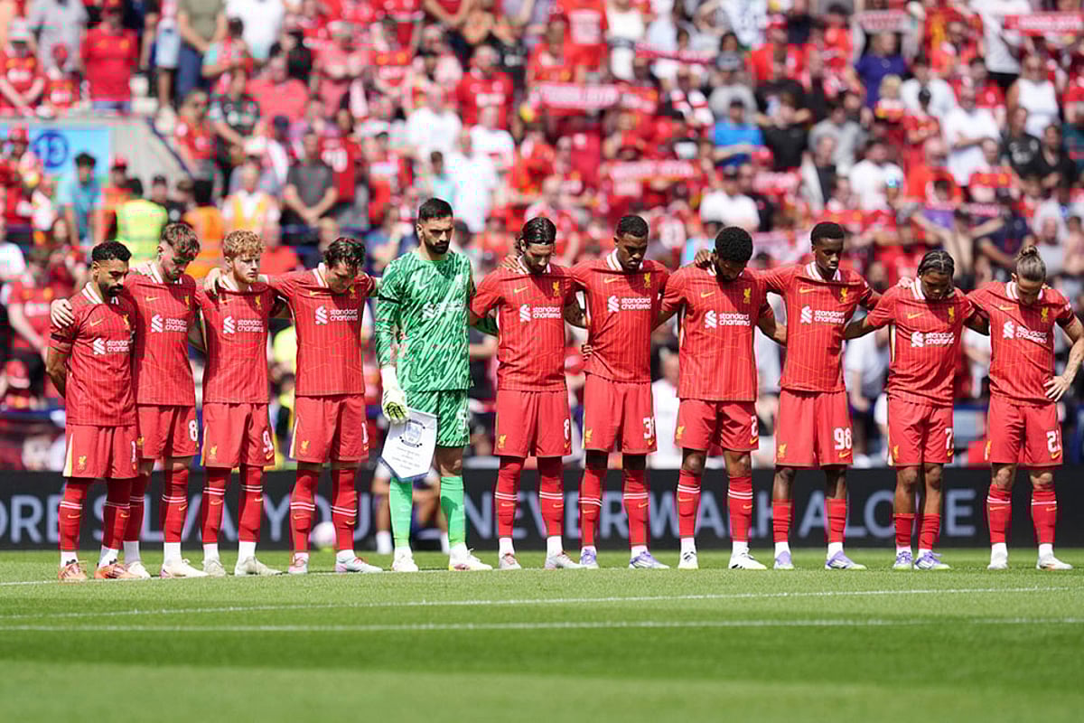 Tribute To Diogo Jota; Pre-season friendly soccer match Preston vs Liverpool