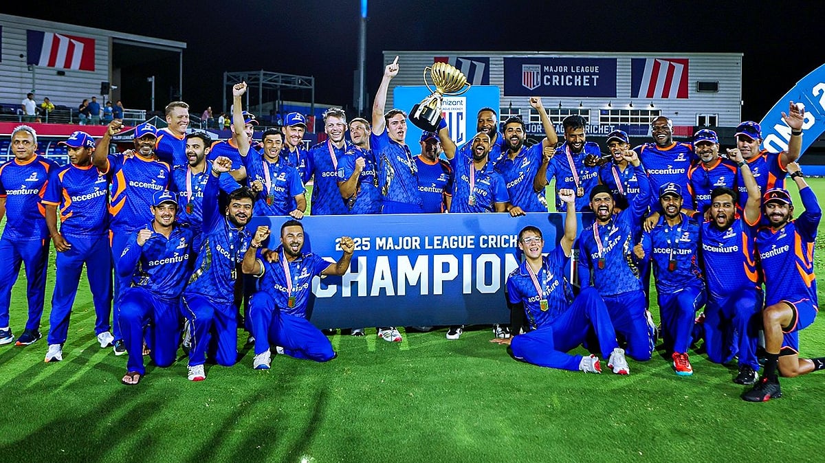 X | MI New York  : MI New York celebrate Major League Cricket. 