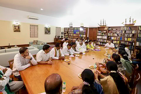 Rahul Gandhi meets tribal leaders in Delhi
