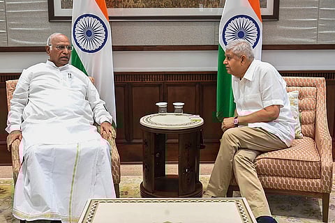 VP Dhankhar meets Kharge