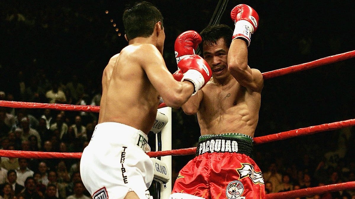 | Photo: X/DAZNBoxing : File photo of Manny Pacquiao in action against Erik Morales in 2005.