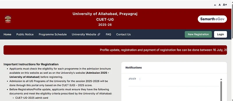 Allahabad University Begins UG Admission Counselling for CUET 2025