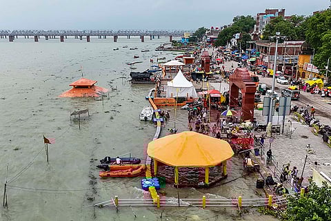 Ganga's water level rises in Prayagraj