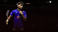| Photo: X/BAI_media : Lakshya Sen in action