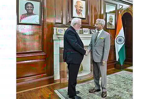 S Jaishankar meets Archbishop Paul Richard Gallagher